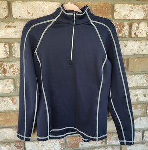 Sunice Women's Navy Maddy Thermal Scuba Knit Quarter Zip Sz M Athleisure Golf